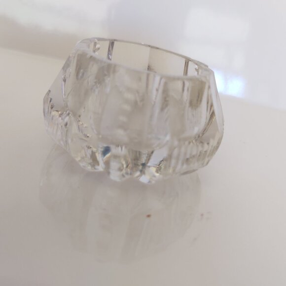 Dansk Clear Glass Crystal Candle Holder Tea Light or Regular Candle - Picture 2 of 6